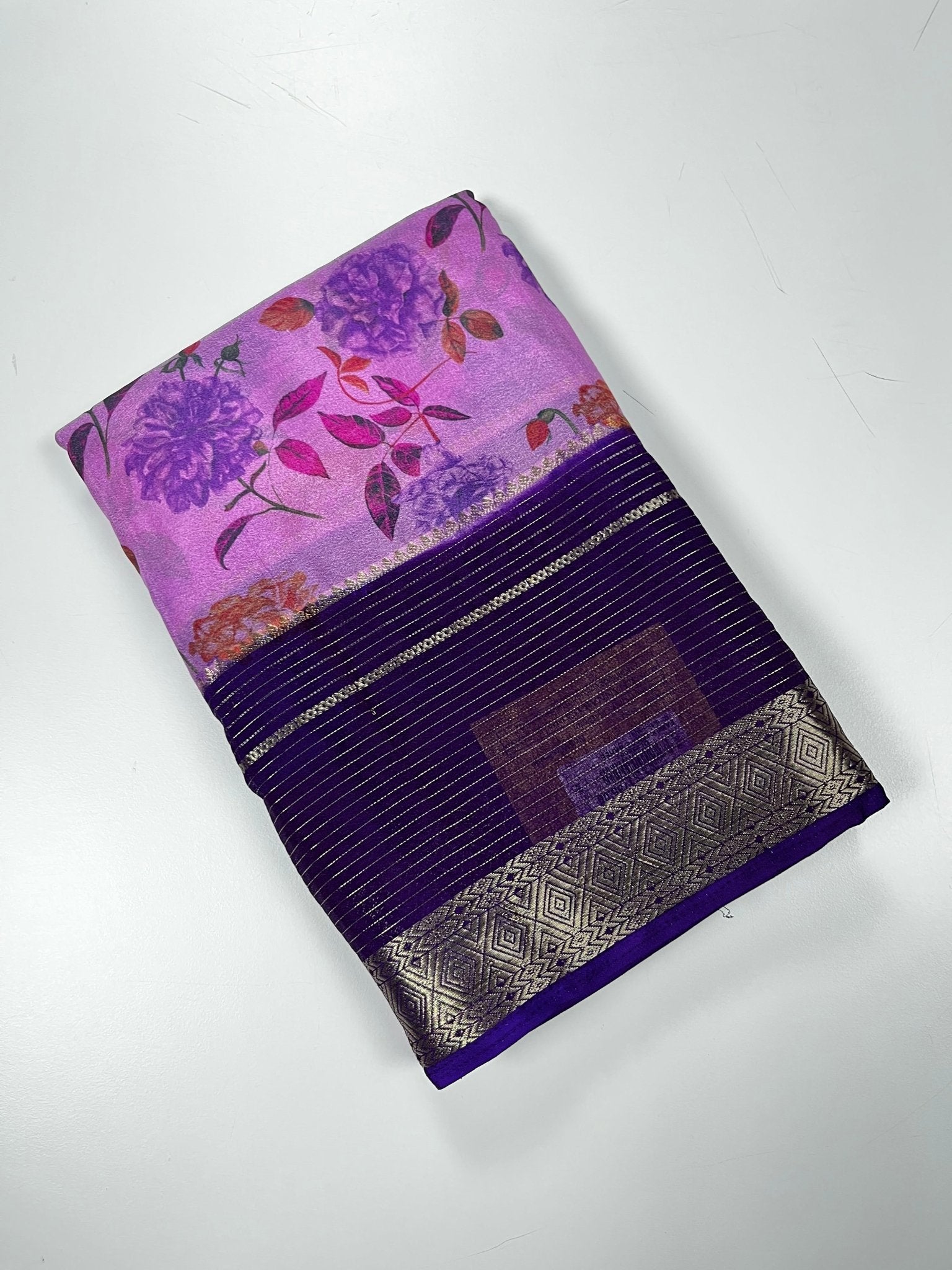 FANCY CREPE SILK SAREE - B S CHANNABASAPPA & SONS