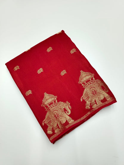FANCY VISCOSE CREPESILK SAREE - B S CHANNABASAPPA & SONS