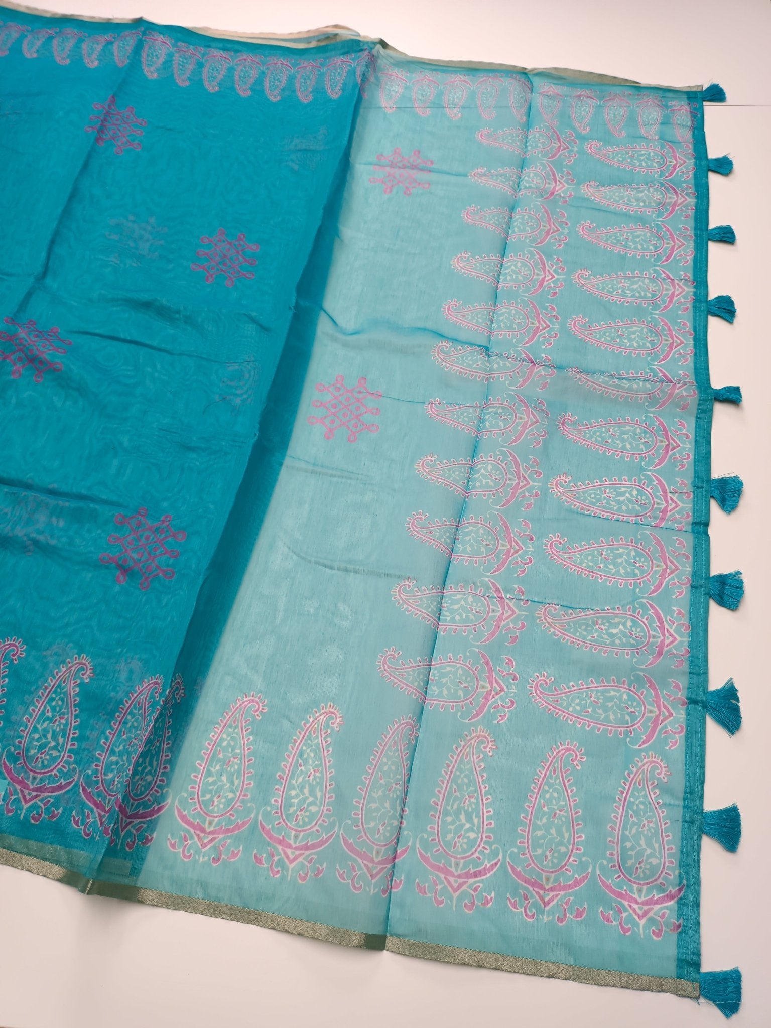FANCY CHANDERI COTTON SAREE - B S CHANNABASAPPA & SONS