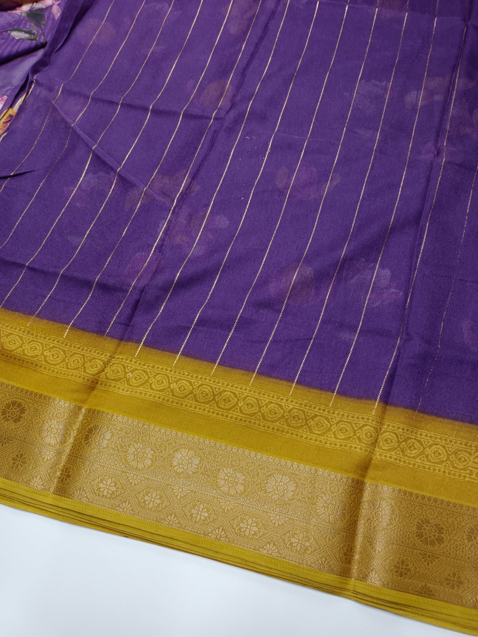 FANCY SYNTHETIC BASED CHINON SAREE - B S CHANNABASAPPA & SONS