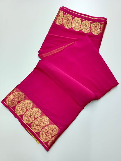 FANCY SEMI CREPE SILK SAREE - B S CHANNABASAPPA & SONS
