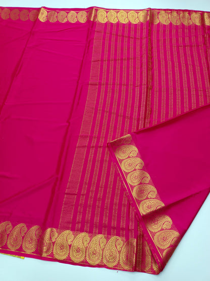 FANCY SEMI CREPE SILK SAREE - B S CHANNABASAPPA & SONS