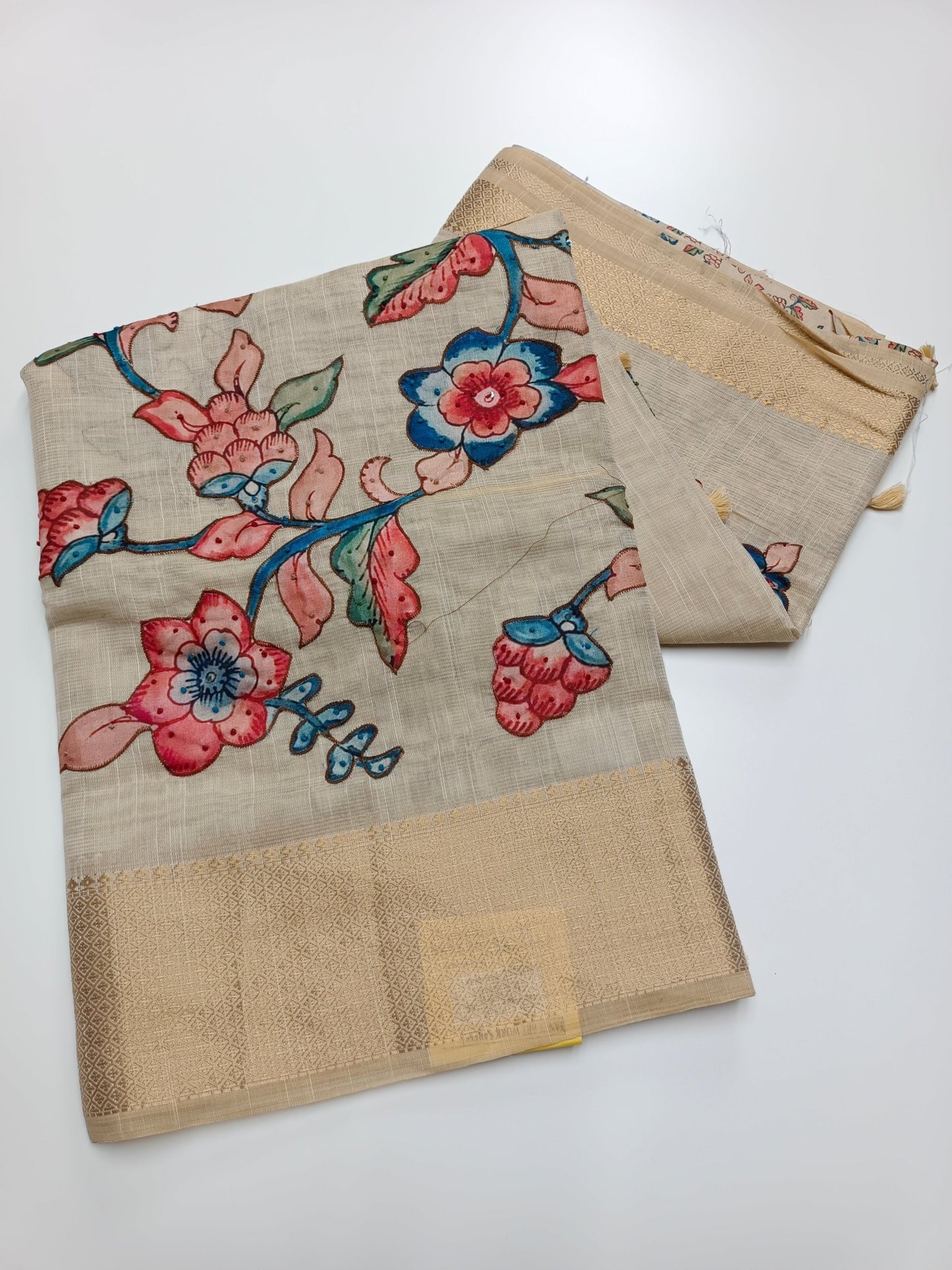 FANCY TISSUE LINIEN SAREE - B S CHANNABASAPPA & SONS