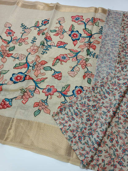 FANCY TISSUE LINIEN SAREE - B S CHANNABASAPPA & SONS