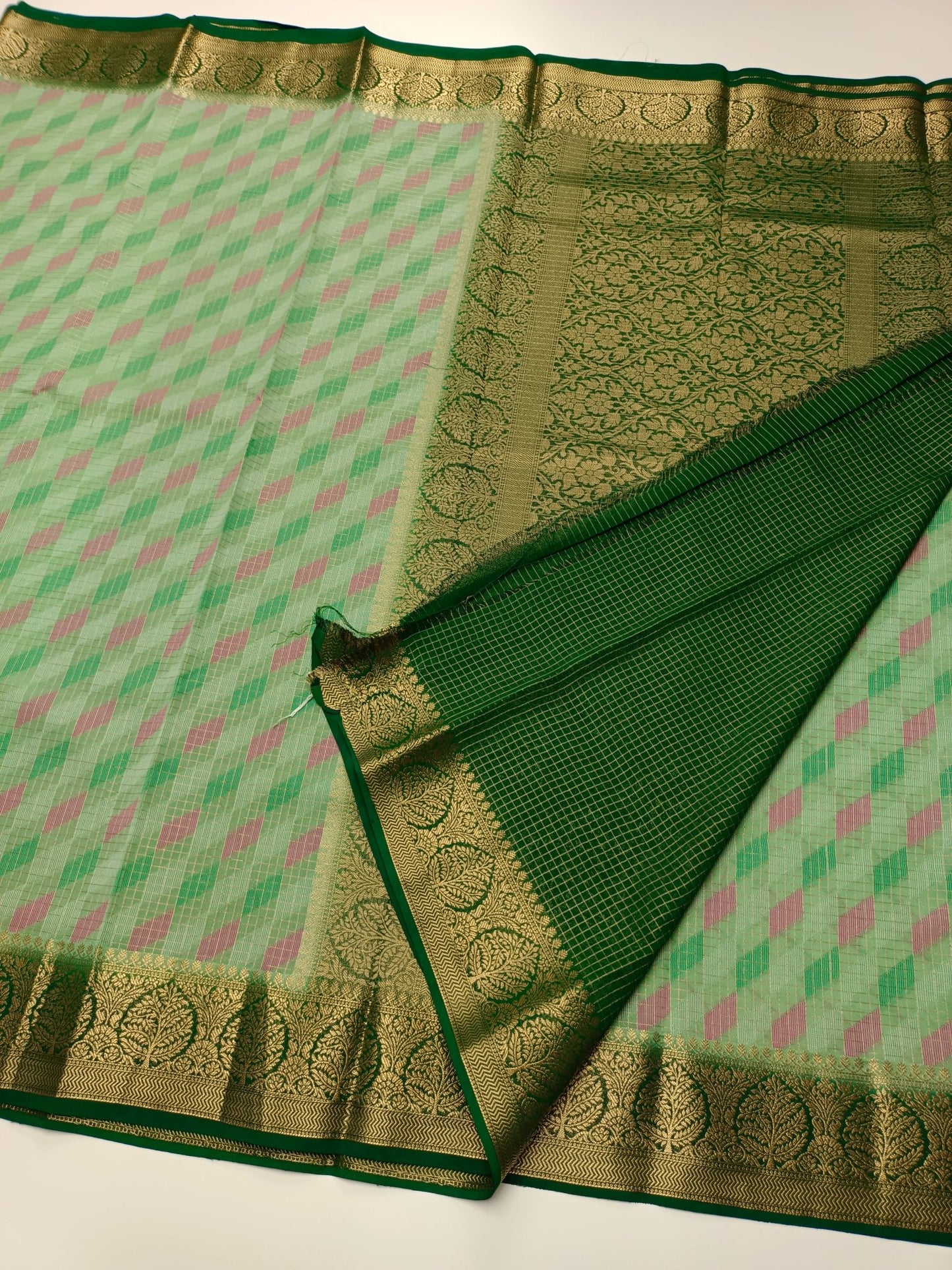 FANCY CHANDERI BRASSO SAREE - B S CHANNABASAPPA & SONS