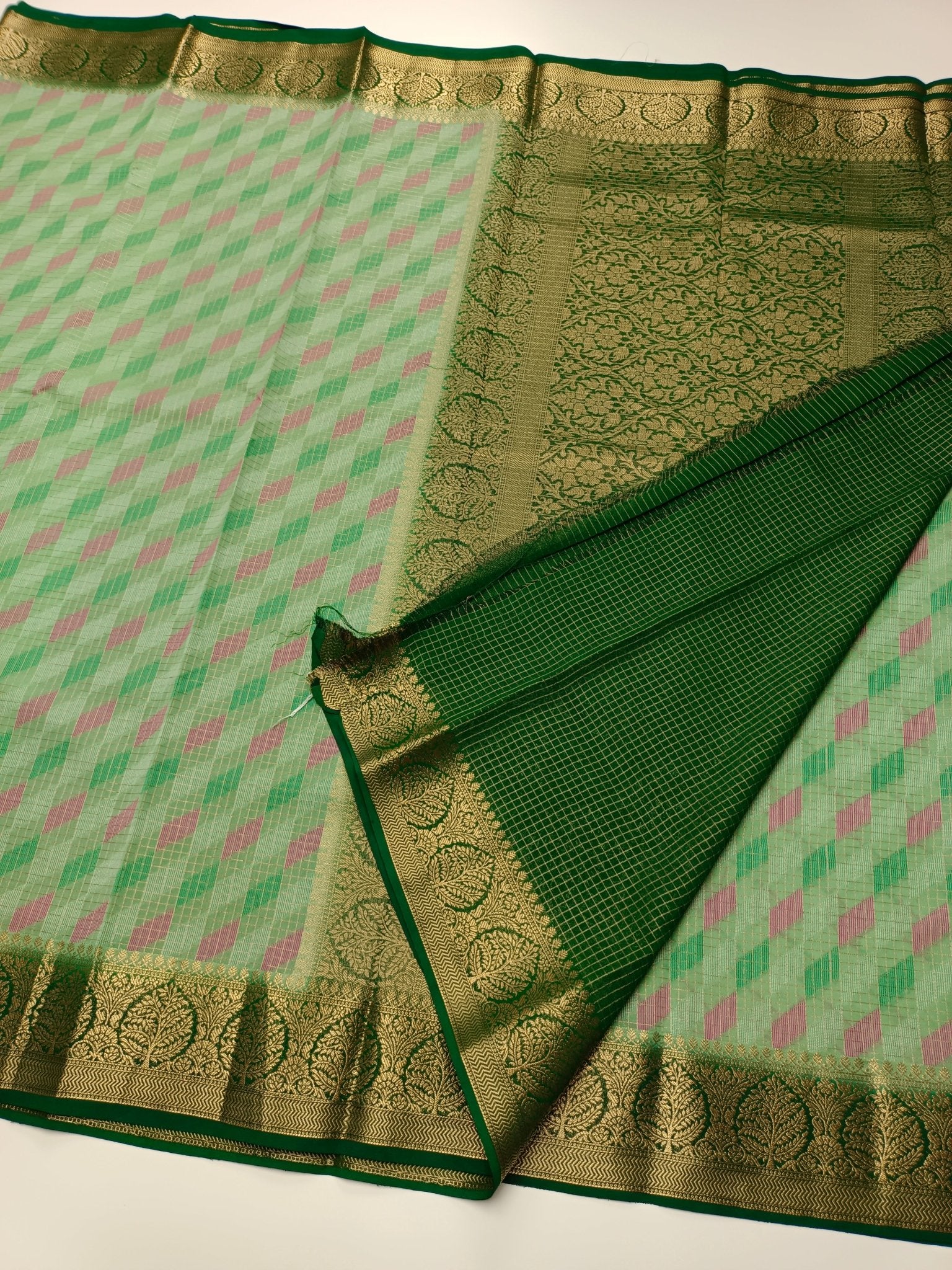 FANCY CHANDERI BRASSO SAREE - B S CHANNABASAPPA & SONS
