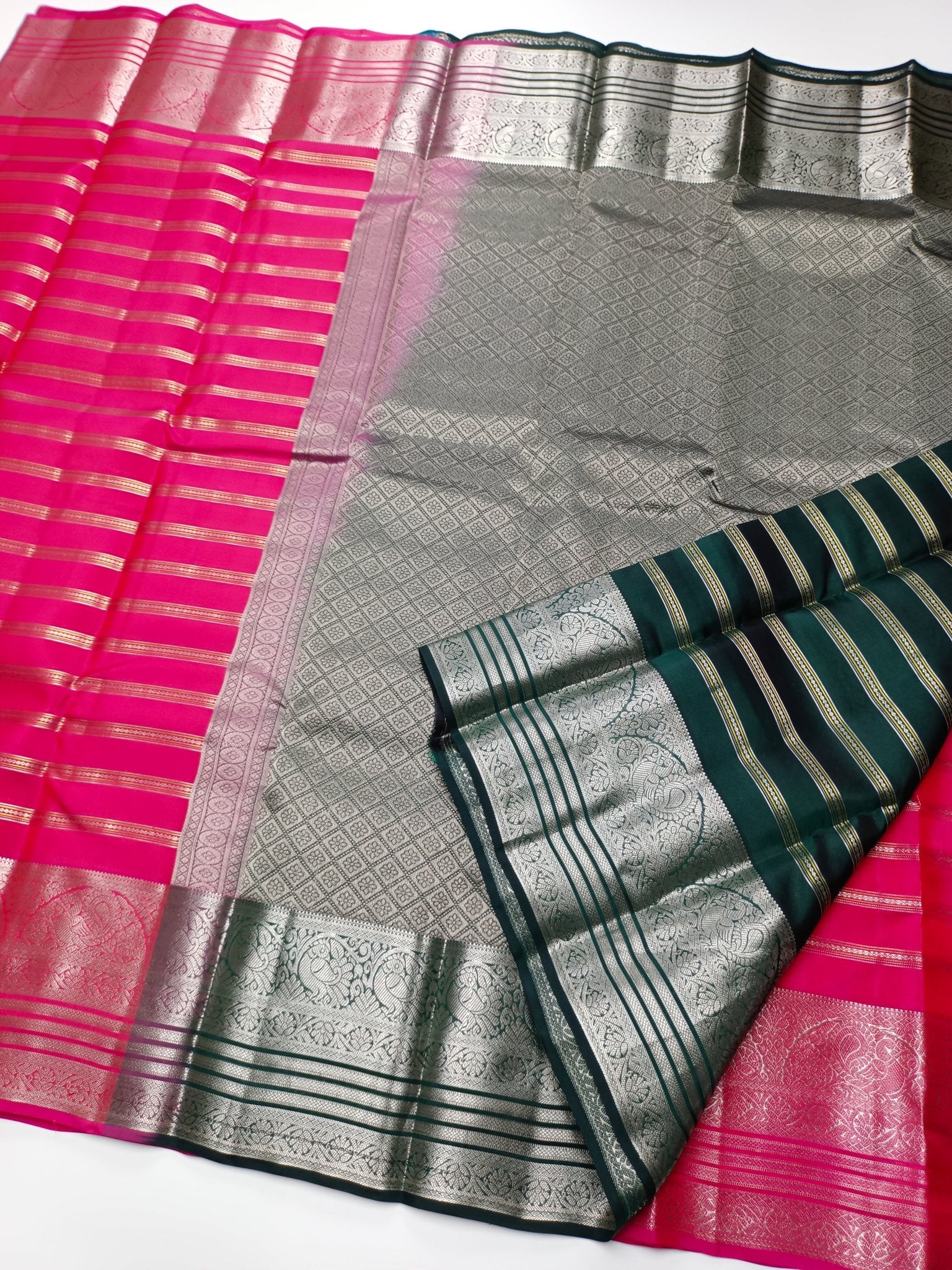 KANCHIPURAM SEMI SILK SAREE - B S CHANNABASAPPA & SONS