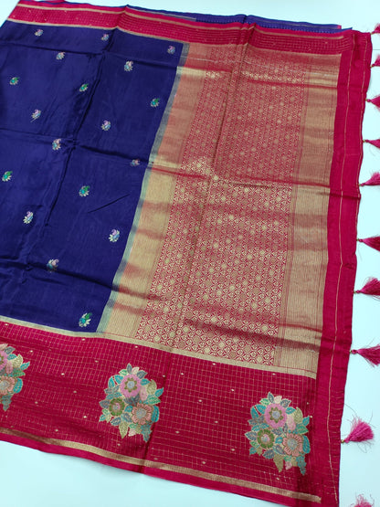 FANCY SEMI CREPE SILK SAREE - B S CHANNABASAPPA & SONS