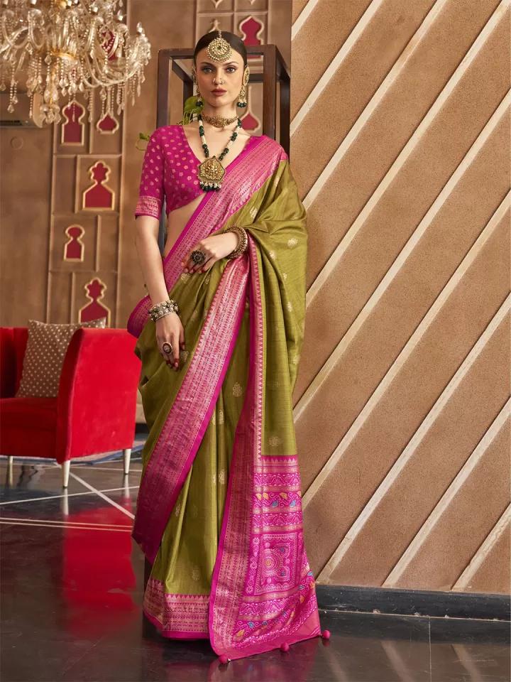 FANCY SILK BLEND PATOLA SAREE - B S CHANNABASAPPA & SONS
