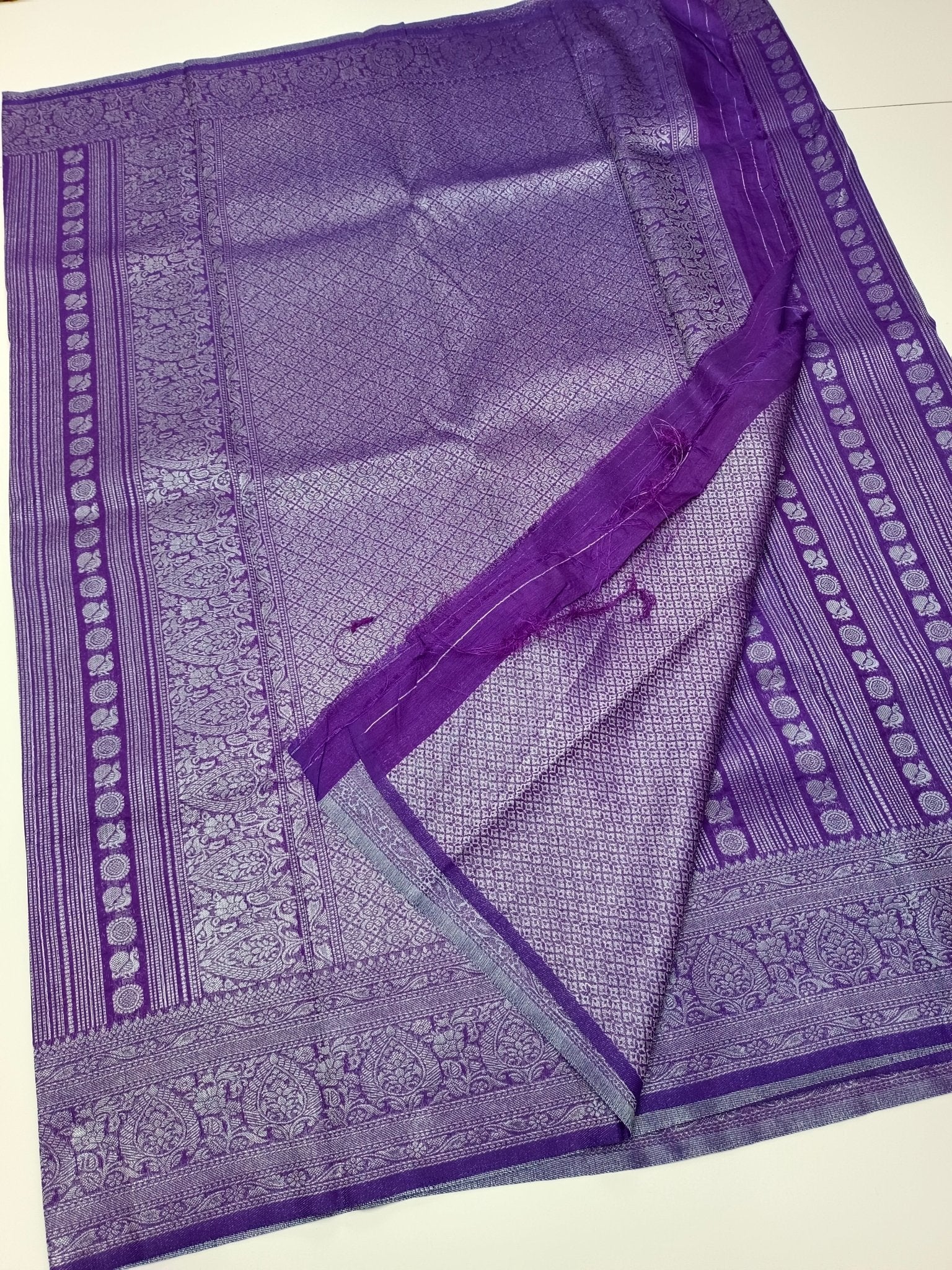 FANCY CHANDERI LINEN SAREE - B S CHANNABASAPPA & SONS
