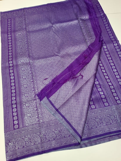 FANCY CHANDERI LINEN SAREE - B S CHANNABASAPPA & SONS