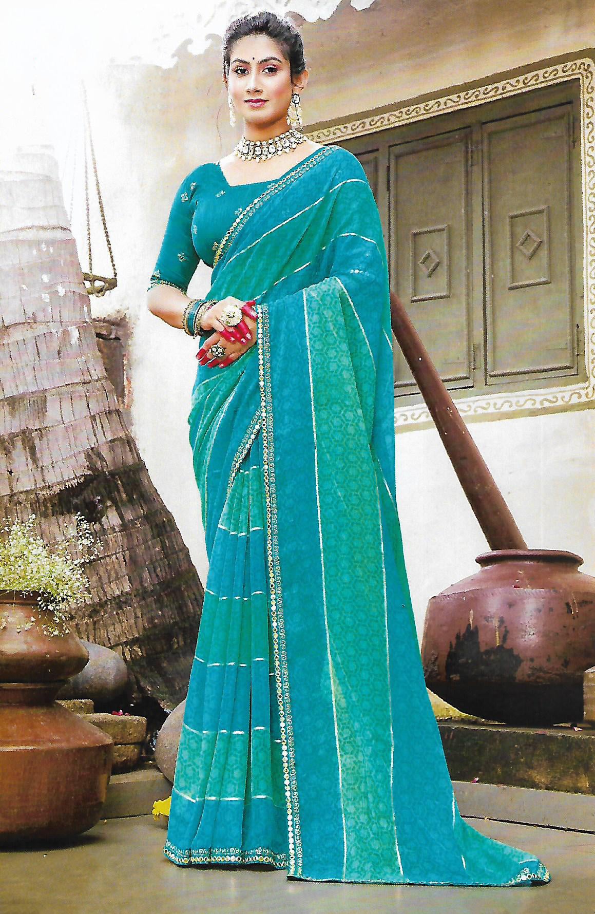 FANCY SYNTHETIC SAREE - B S CHANNABASAPPA & SONS