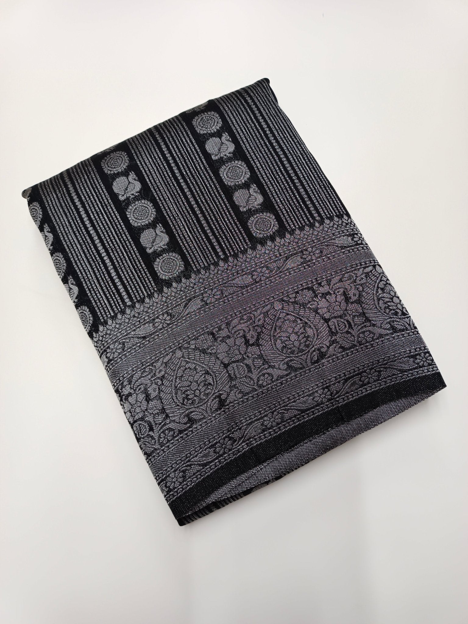 FANCY CHANDERI LINEN SAREE - B S CHANNABASAPPA & SONS