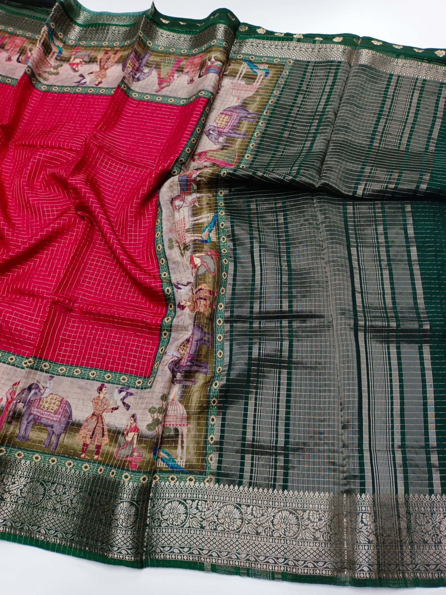 FANCY SEMI CREPE SILK SAREE - B S CHANNABASAPPA & SONS