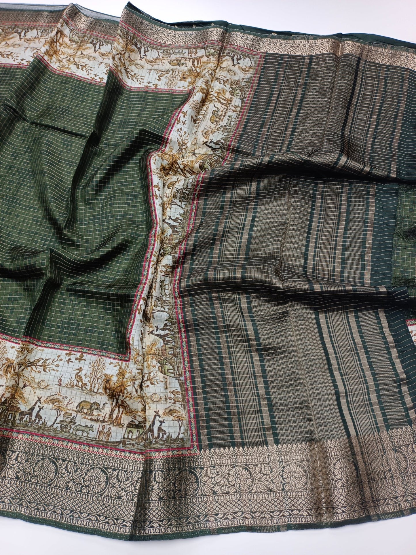 FANCY SEMI CREPE SILK SAREE - B S CHANNABASAPPA & SONS