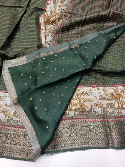 FANCY SEMI CREPE SILK SAREE - B S CHANNABASAPPA & SONS