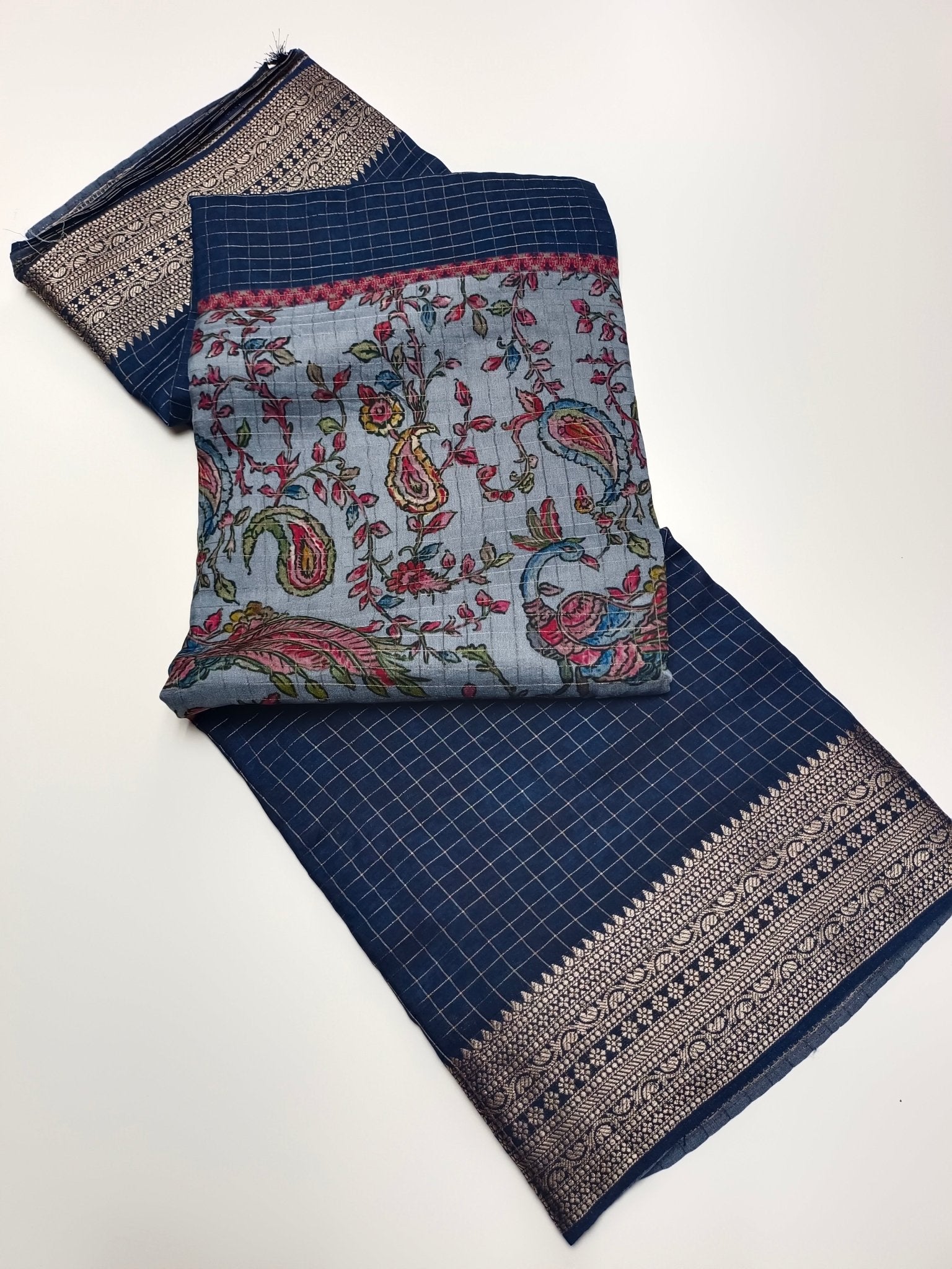 FANCY SEMI CREPE SILK SAREE - B S CHANNABASAPPA & SONS