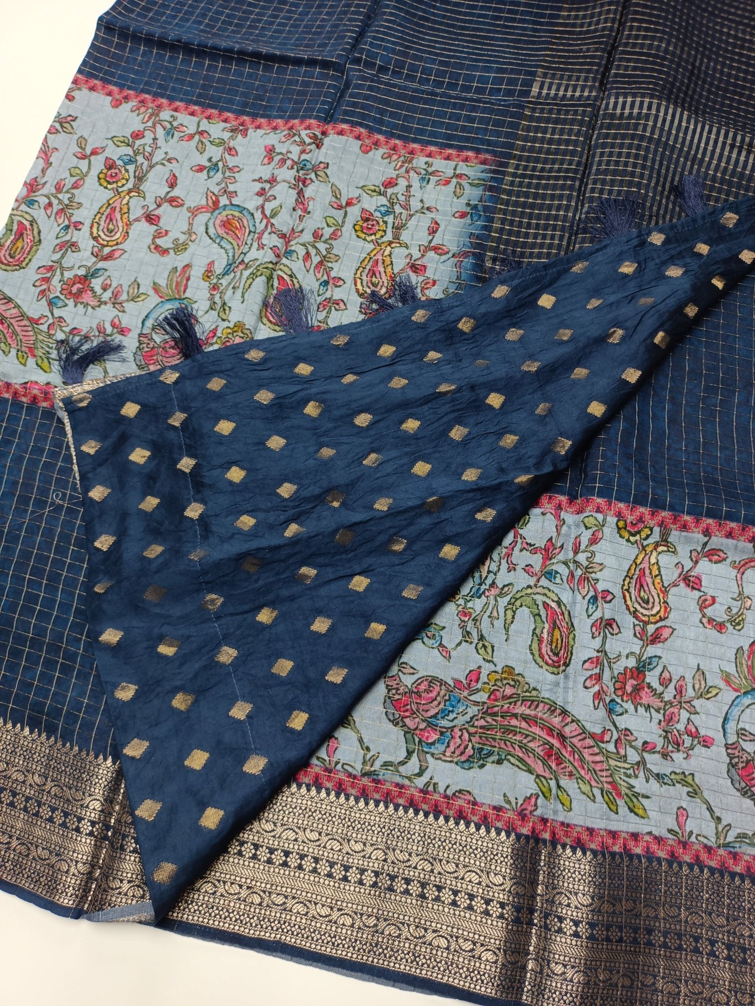 FANCY SEMI CREPE SILK SAREE - B S CHANNABASAPPA & SONS