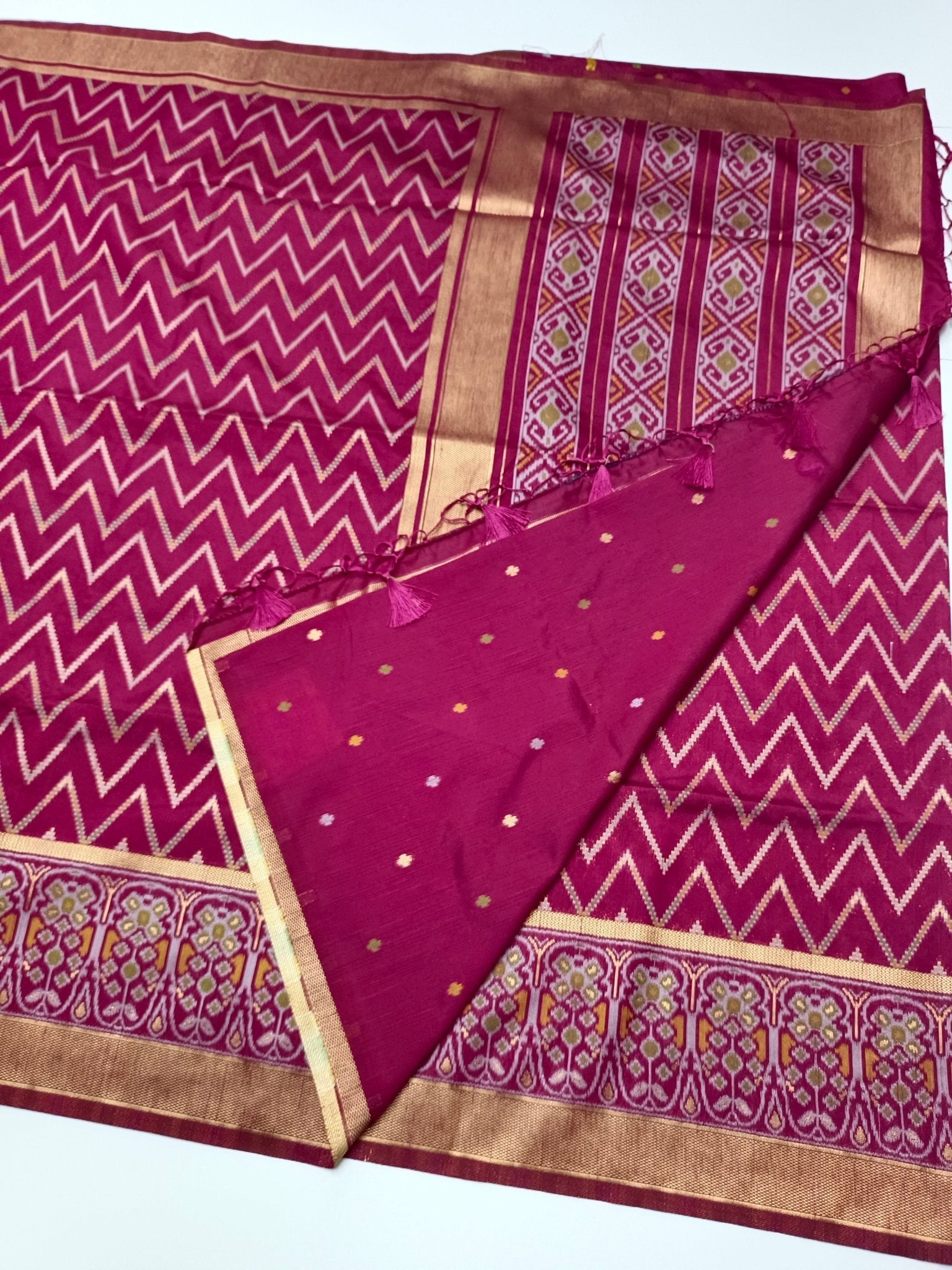 FANCY CHANDERI SILK SAREE - B S CHANNABASAPPA & SONS