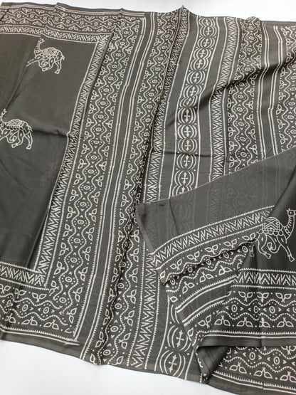 FANCY PRINTED COTTON SAREE - B S CHANNABASAPPA & SONS