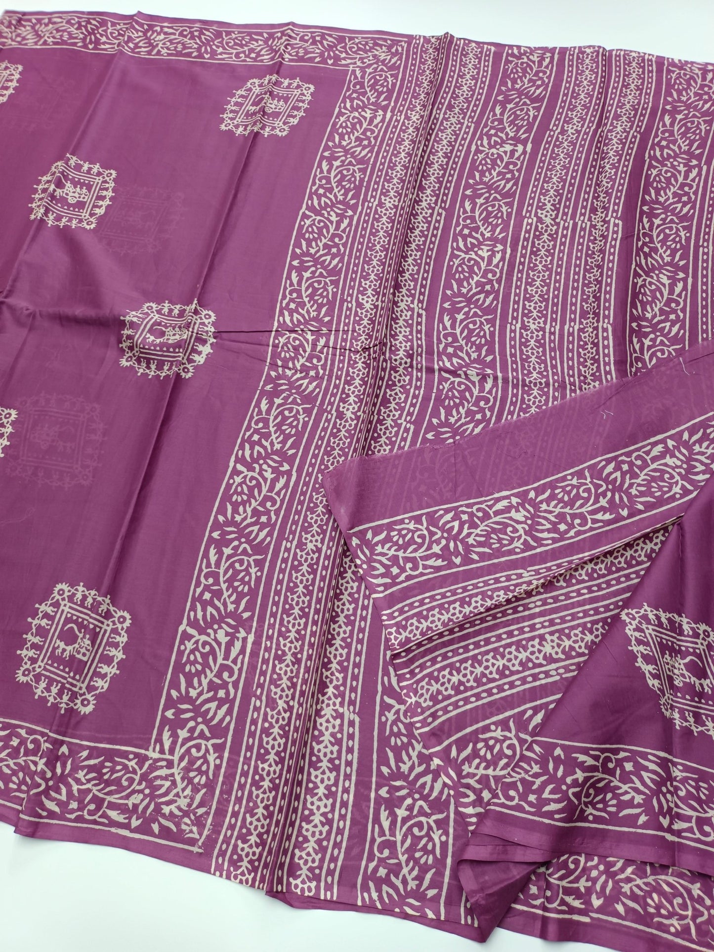 FANCY PRINTED COTTON SAREE - B S CHANNABASAPPA & SONS