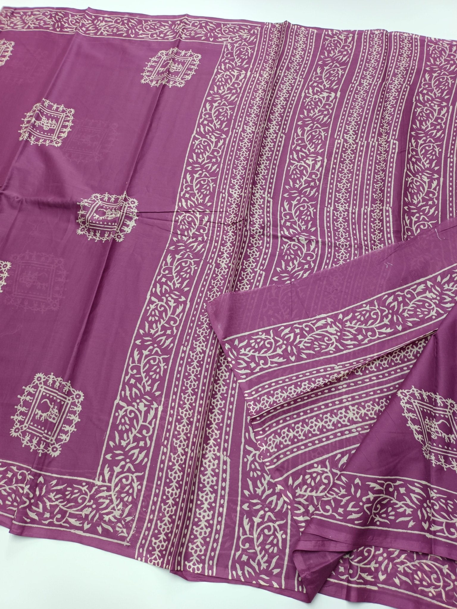 FANCY PRINTED COTTON SAREE - B S CHANNABASAPPA & SONS