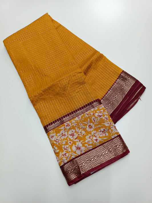 FANCY CHANDERI COTTON SAREE - B S CHANNABASAPPA & SONS