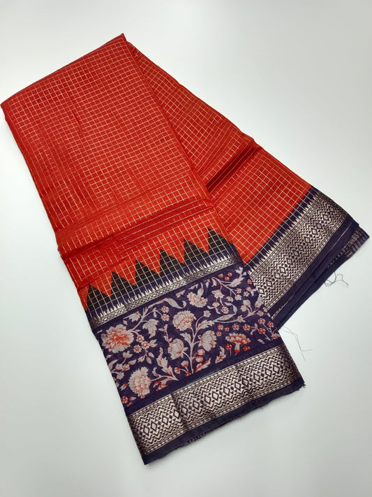 FANCY CHANDERI COTTON SAREE - B S CHANNABASAPPA & SONS