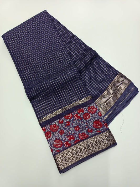FANCY CHANDERI COTTON SAREE - B S CHANNABASAPPA & SONS