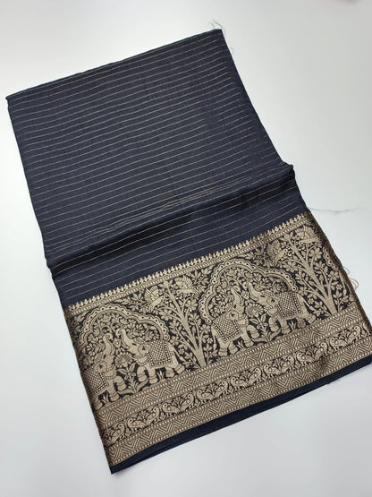 FANCY SEMI CREPE SILK SAREE - B S CHANNABASAPPA & SONS