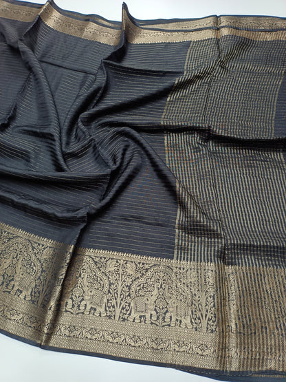 FANCY SEMI CREPE SILK SAREE - B S CHANNABASAPPA & SONS