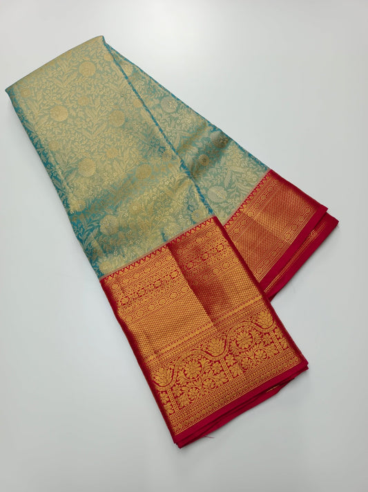 SEMI BRIDAL BROCADE SILK SAREE - B S CHANNABASAPPA & SONS