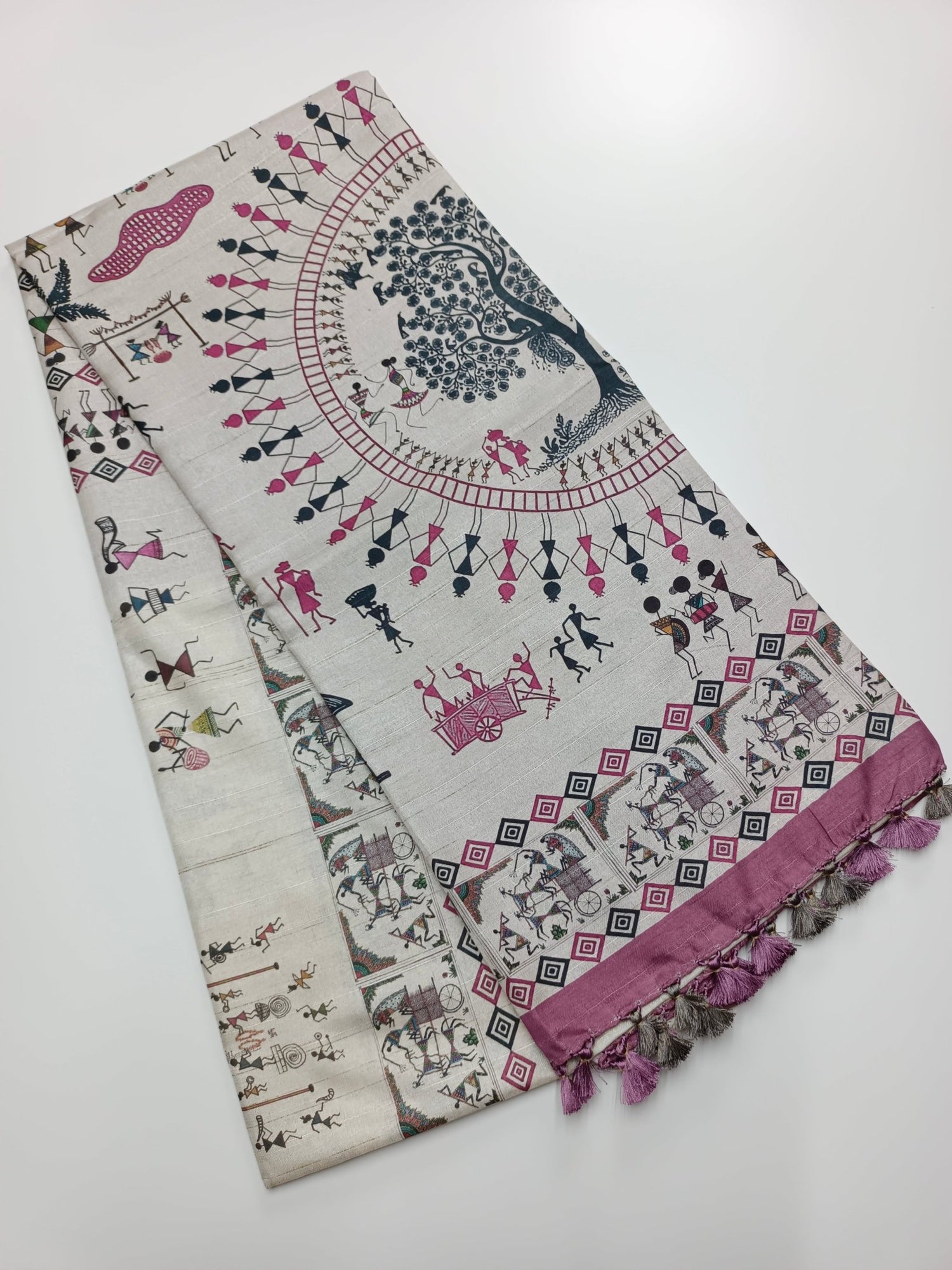 FANCY TUSSAR PRINTED SAREE - B S CHANNABASAPPA & SONS