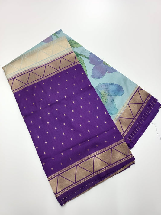 SEMI CREPE 2D SILK SAREE - B S CHANNABASAPPA & SONS