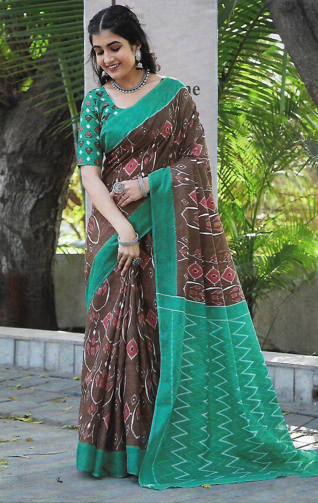 FANCY HANDLOOM BASED PRINTED COTTON SAREES - B S CHANNABASAPPA & SONS
