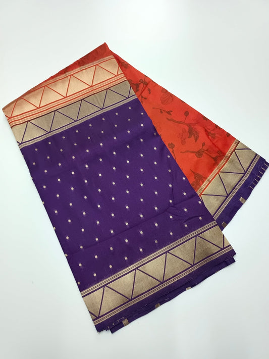 SEMI CREPE 2D SILK SAREE - B S CHANNABASAPPA & SONS