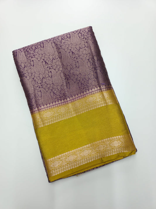 FANCY CHANDERI BROCADE SAREE - B S CHANNABASAPPA & SONS