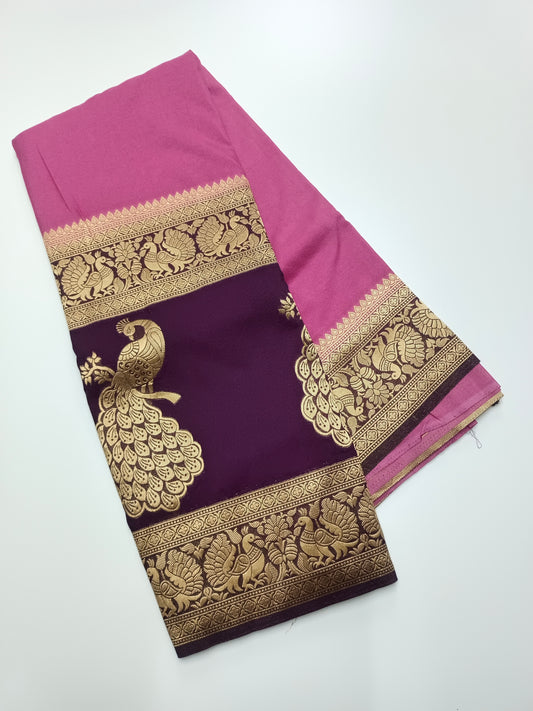 CREPE SILK HALF AND  HALF STYLE SAREE