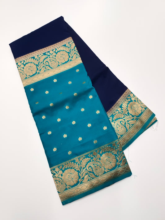CREPE SILK HALF AND  HALF STYLE SAREE