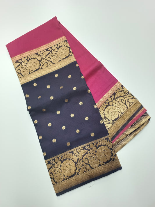 CREPE SILK HALF AND  HALF STYLE SAREE