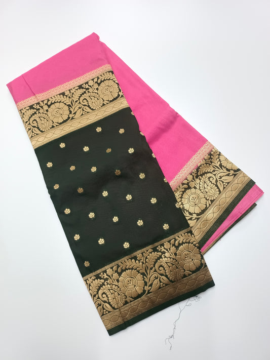 CREPE SILK HALF AND  HALF STYLE SAREE