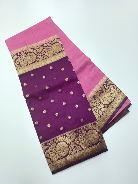 CREPE SILK HALF AND  HALF STYLE SAREE
