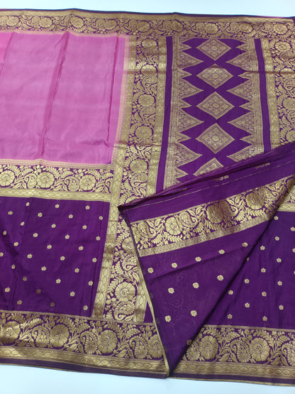 CREPE SILK HALF AND  HALF STYLE SAREE