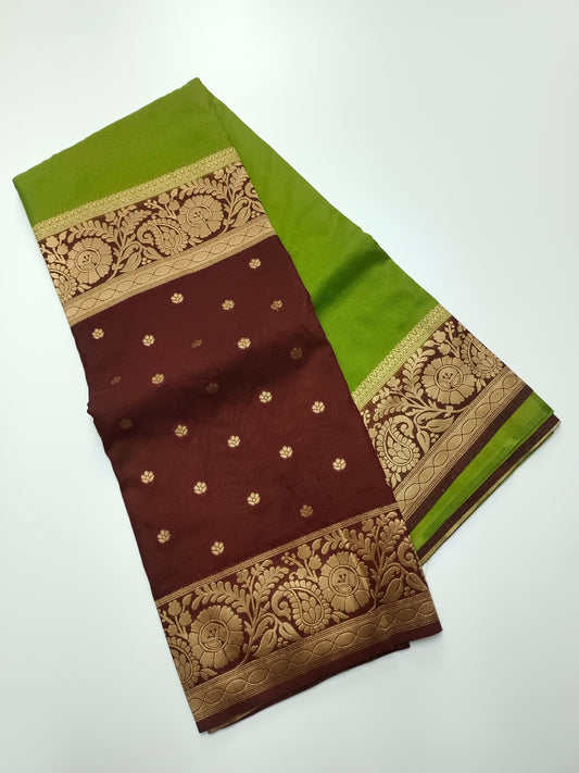 CREPE SILK HALF AND  HALF STYLE SAREE