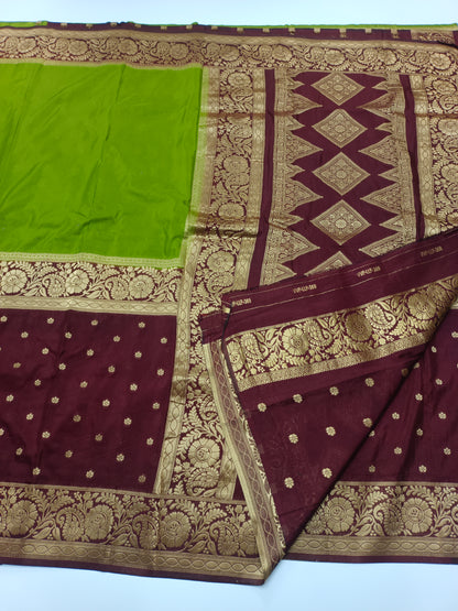 CREPE SILK HALF AND  HALF STYLE SAREE
