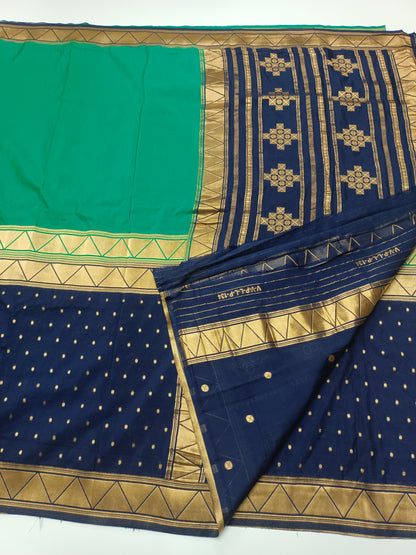 CREPE SILK HALF AND  HALF STYLE SAREE