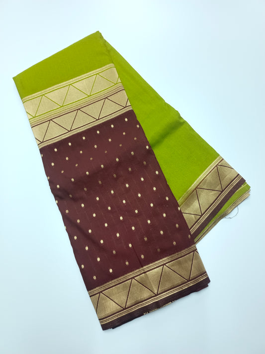 CREPE SILK HALF AND  HALF STYLE SAREE