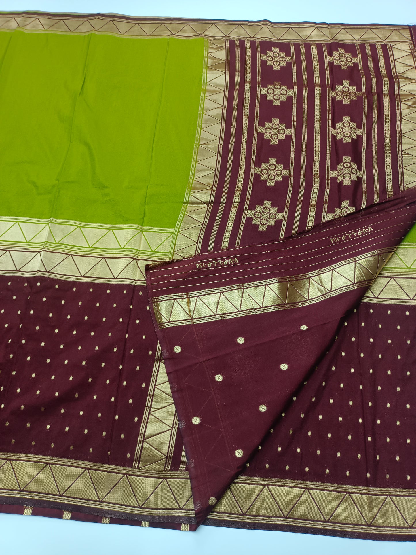 CREPE SILK HALF AND  HALF STYLE SAREE