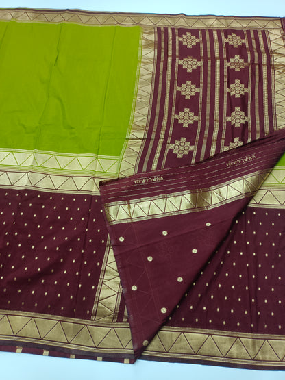 CREPE SILK HALF AND  HALF STYLE SAREE