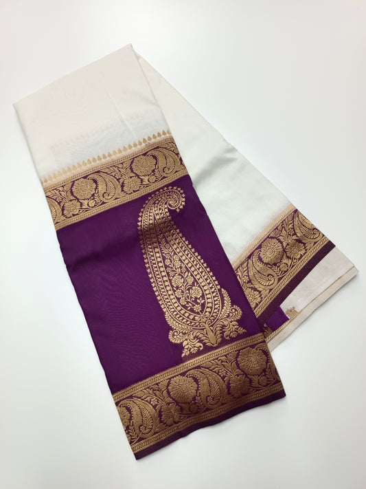 CREPE SILK HALF AND  HALF STYLE SAREE